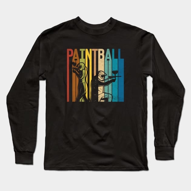 Distressed Retro Paintball Cool paintball players Long Sleeve T-Shirt by WildFoxFarmCo